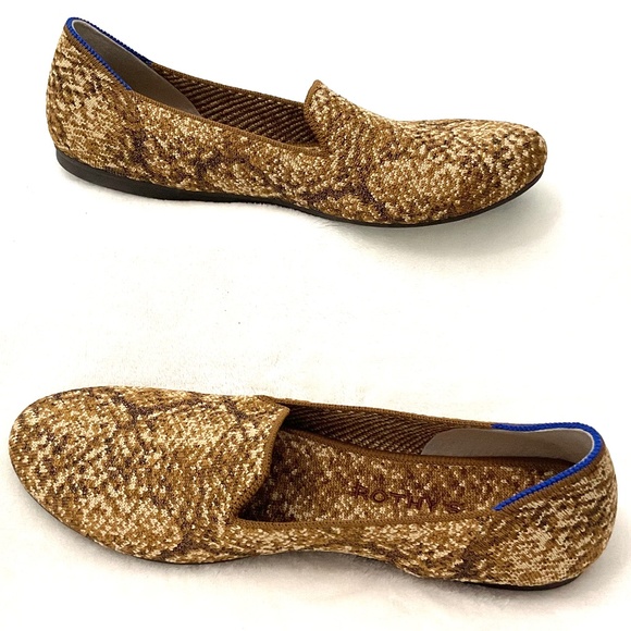 Rothy’s Slip On Ballet Comfort Loafers Bronze Metallic Python Flats Size 9 - Picture 3 of 16